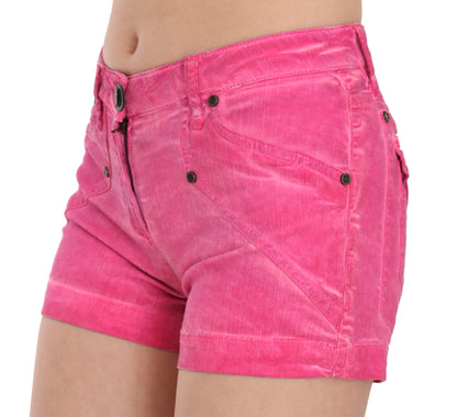 PLEIN SUD Chic Pink Mid Waist Mini Shorts