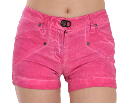 PLEIN SUD Chic Pink Mid Waist Mini Shorts