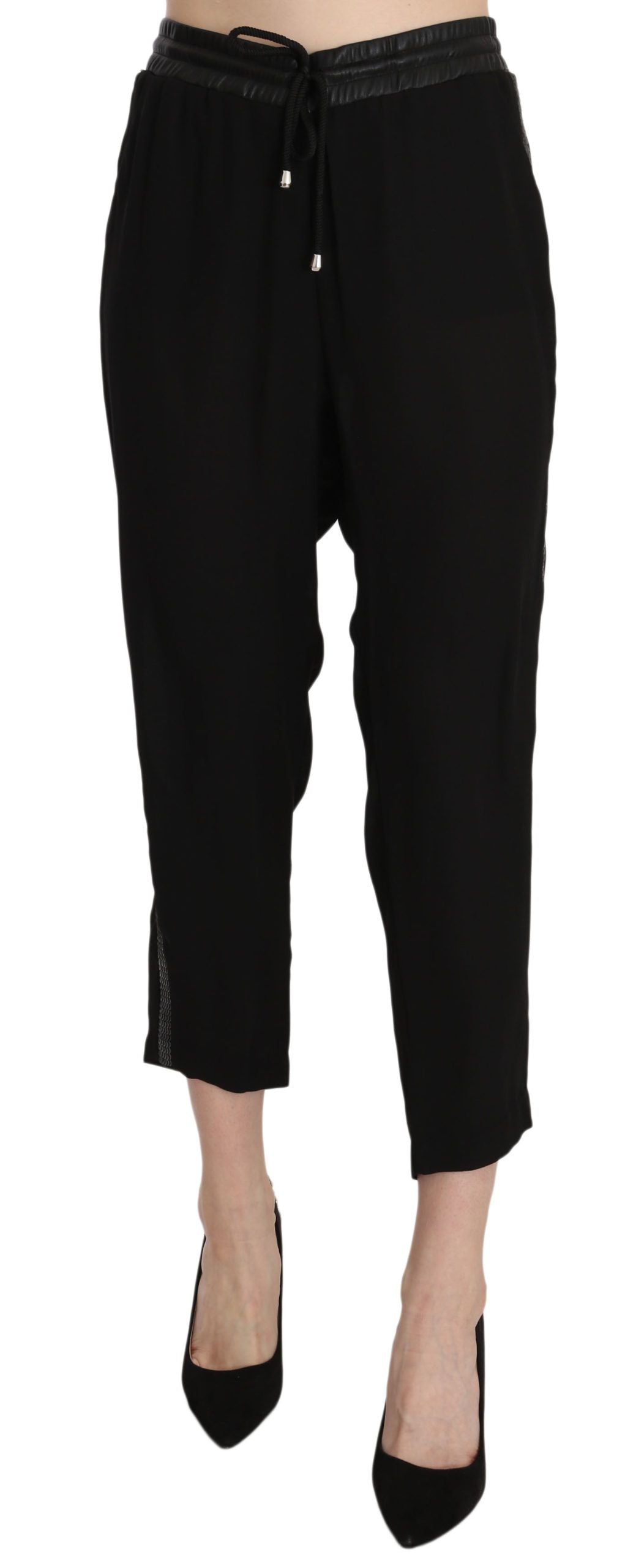 Guess Chic High Waist Cropped Pants i Elegant Black