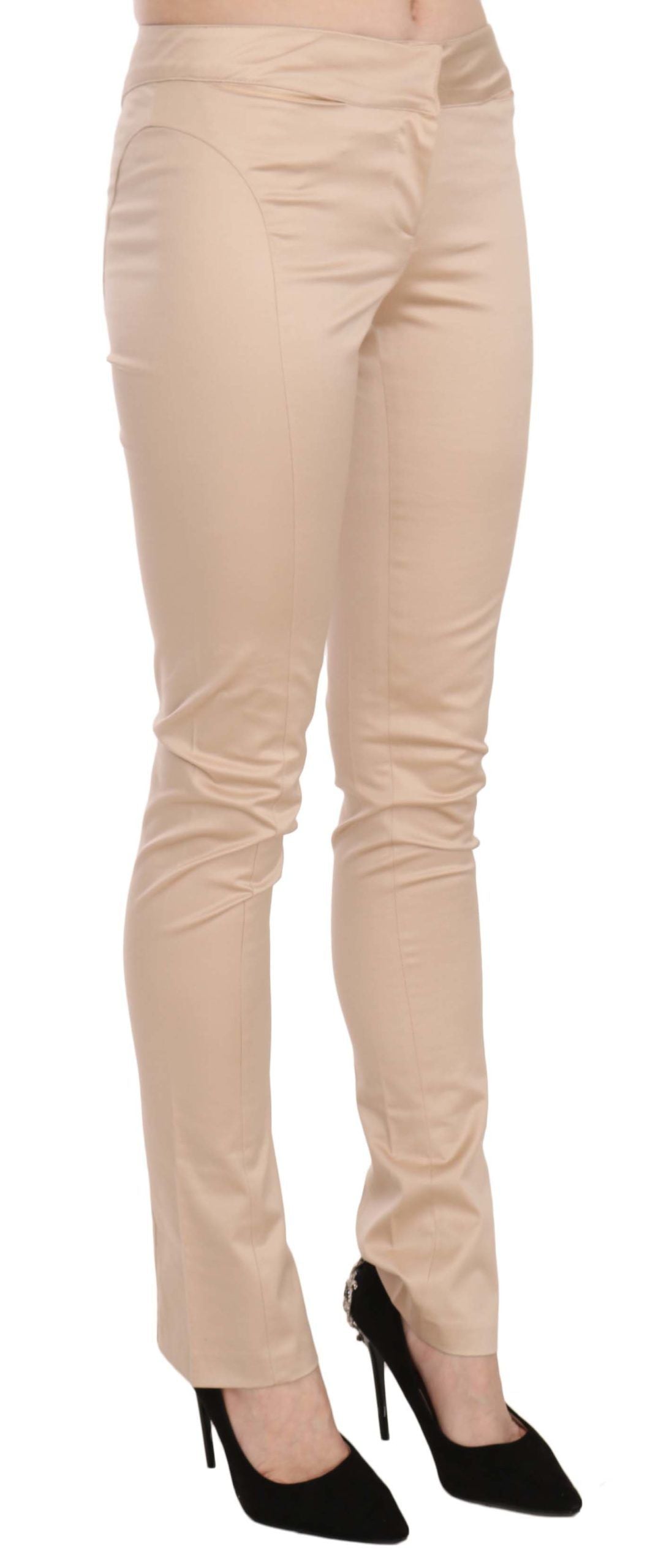 Just Cavalli Elegant Cream Skinny Byxa med låg midja