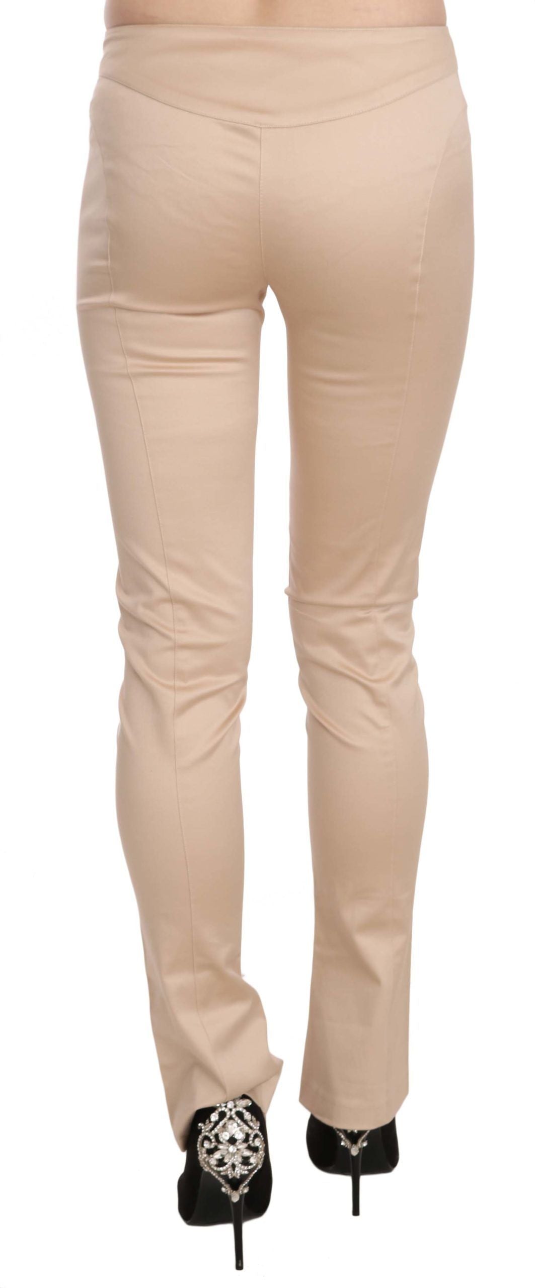 Just Cavalli Elegant Cream Skinny Byxa med låg midja