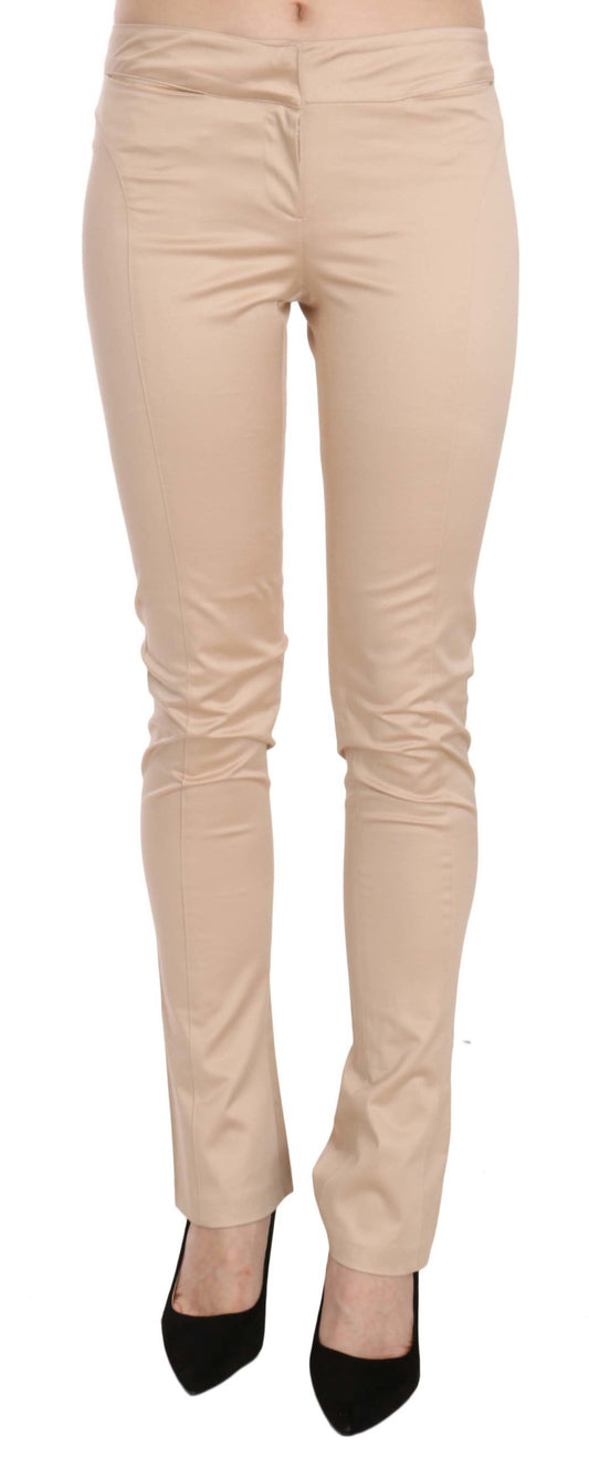 Just Cavalli Elegant Cream Skinny Byxa med låg midja