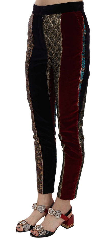 Dolce &amp; Gabbana Elegant Multicolor Jacquard Cropped Pants