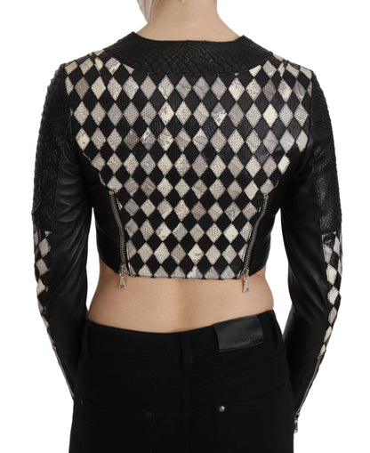 John Richmond Chic Biker-inspirerad cropped läderjacka