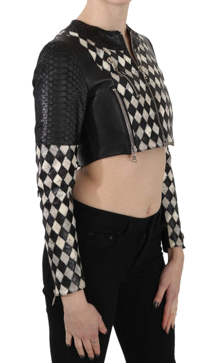 John Richmond Chic Biker-inspirerad cropped läderjacka