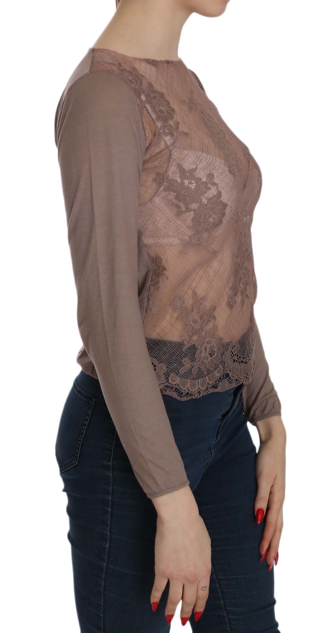 Blusa de algodón con cuello barco y encaje PINK MEMORIES