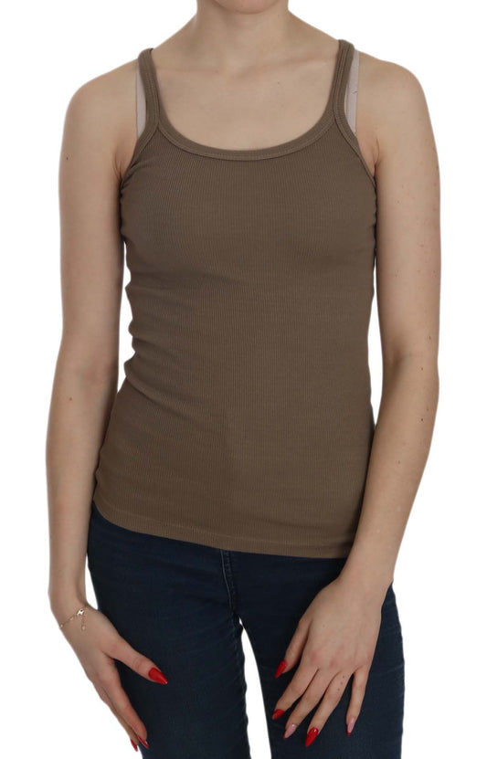 ROSA MEMORIES Chic Spaghetti Strap Cotton Top - Earthy Elegance