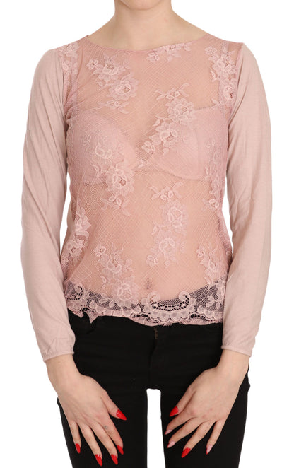 ROSA MEMORIES Chic rosa blus i genomskinlig bomull