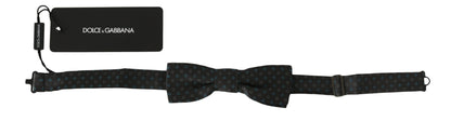 Dolce & Gabbana Elegant Gray Silk Patterned Bow Tie