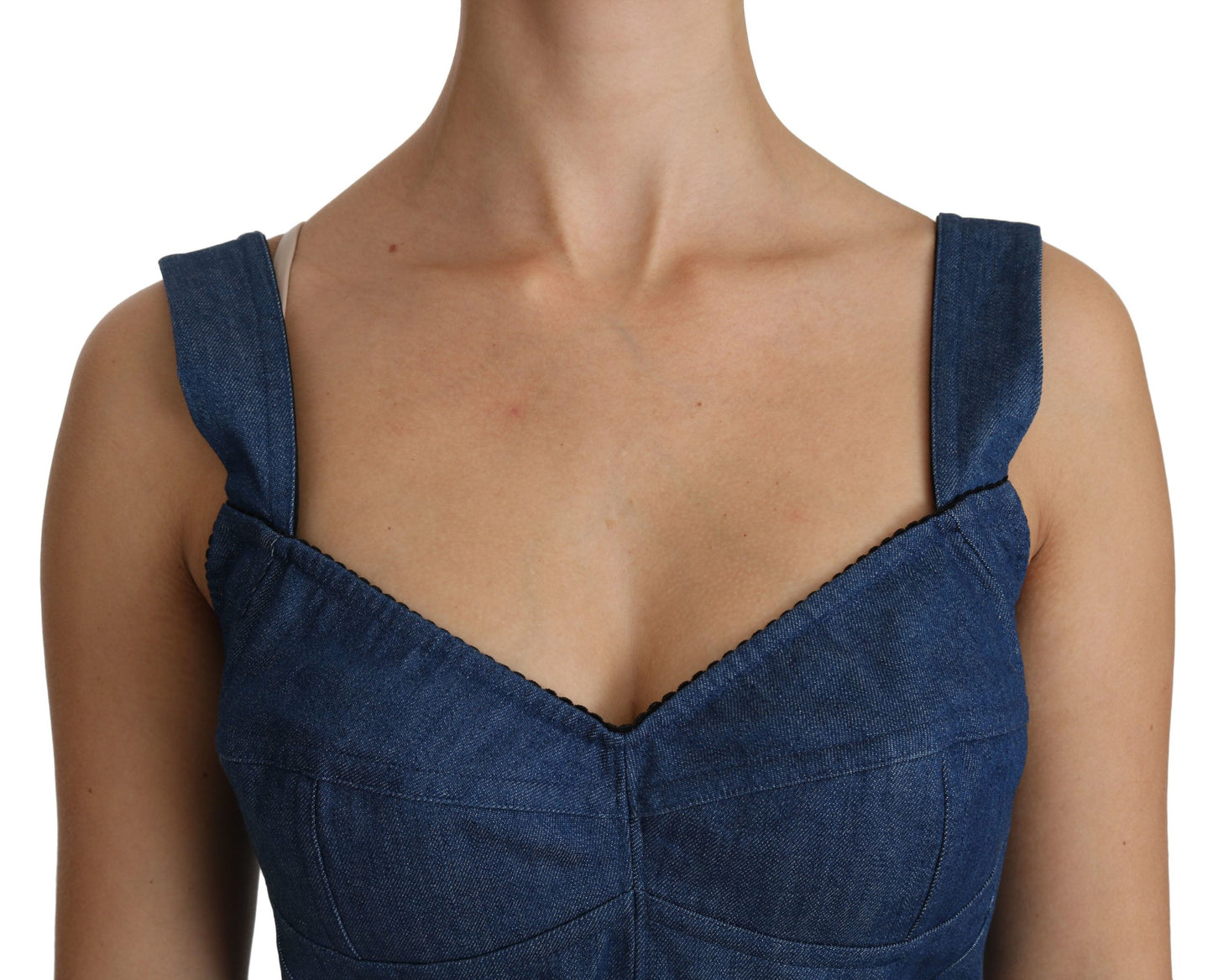 Dolce &amp; Gabbana Elegant ärmlös Bustier-topp i blått