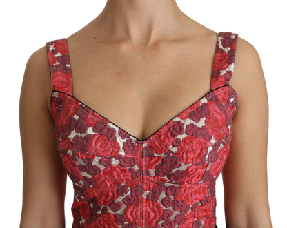 Dolce &amp; Gabbana Elegant Blommig Brocade Cropped Top