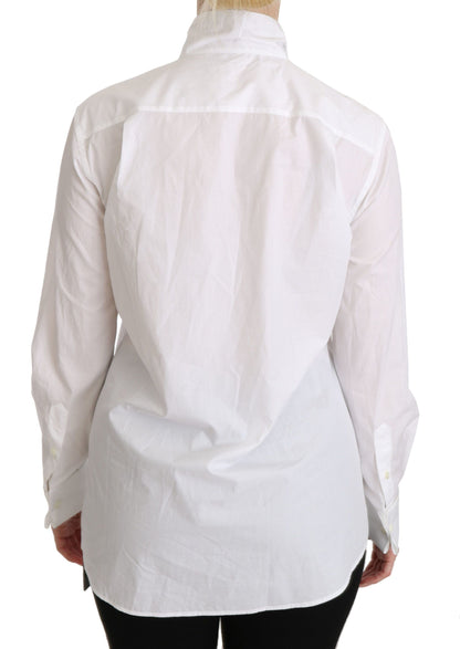 Dolce &amp; Gabbana Elegant White Turtle Neck Polo Top