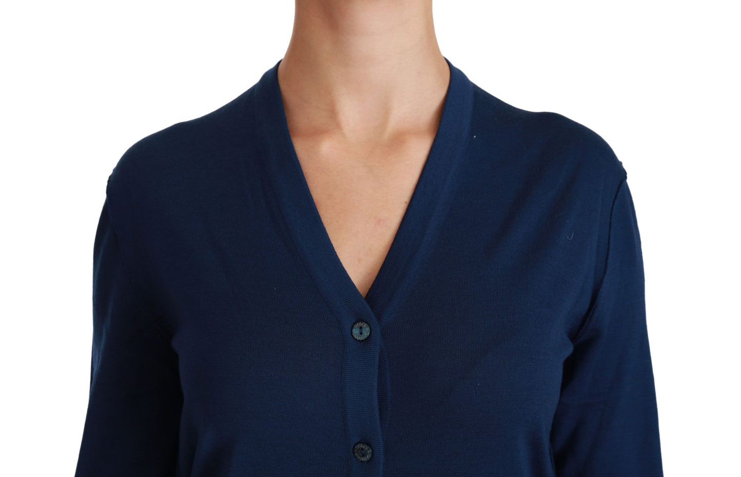 Dolce &amp; Gabbana Elegant Blue Virgin Wool Cardigan