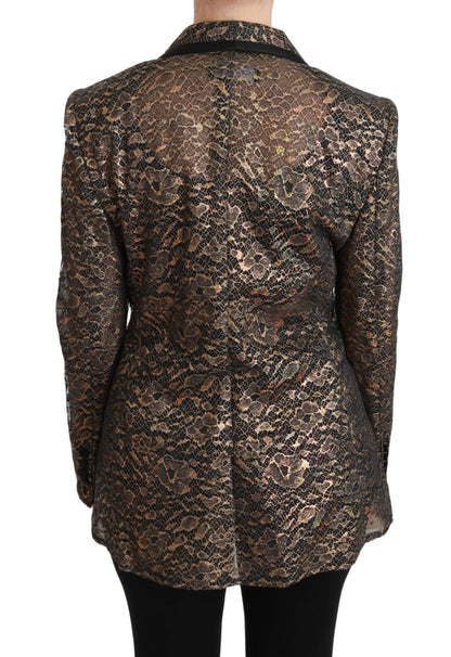 Chaqueta elegante con encaje floral dorado de Dolce &amp; Gabbana