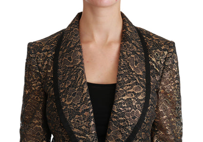 Chaqueta elegante con encaje floral dorado de Dolce &amp; Gabbana