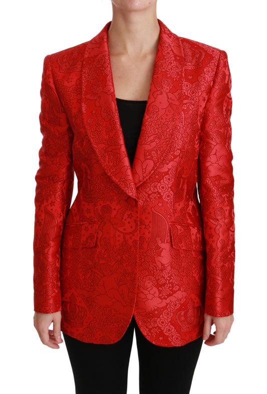 Blazer con estampado de ángel y flores rojas de Dolce &amp; Gabbana