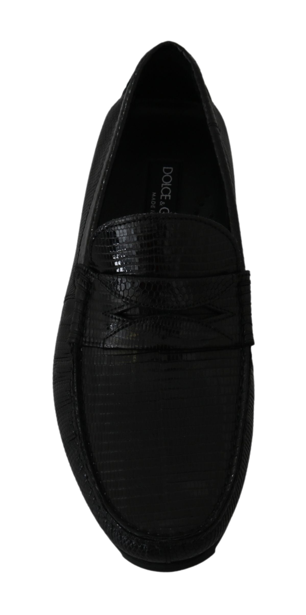 Mocasines de piel de lagarto negra de Dolce &amp; Gabbana