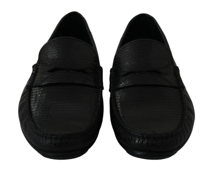 Mocasines de piel de lagarto negra de Dolce &amp; Gabbana