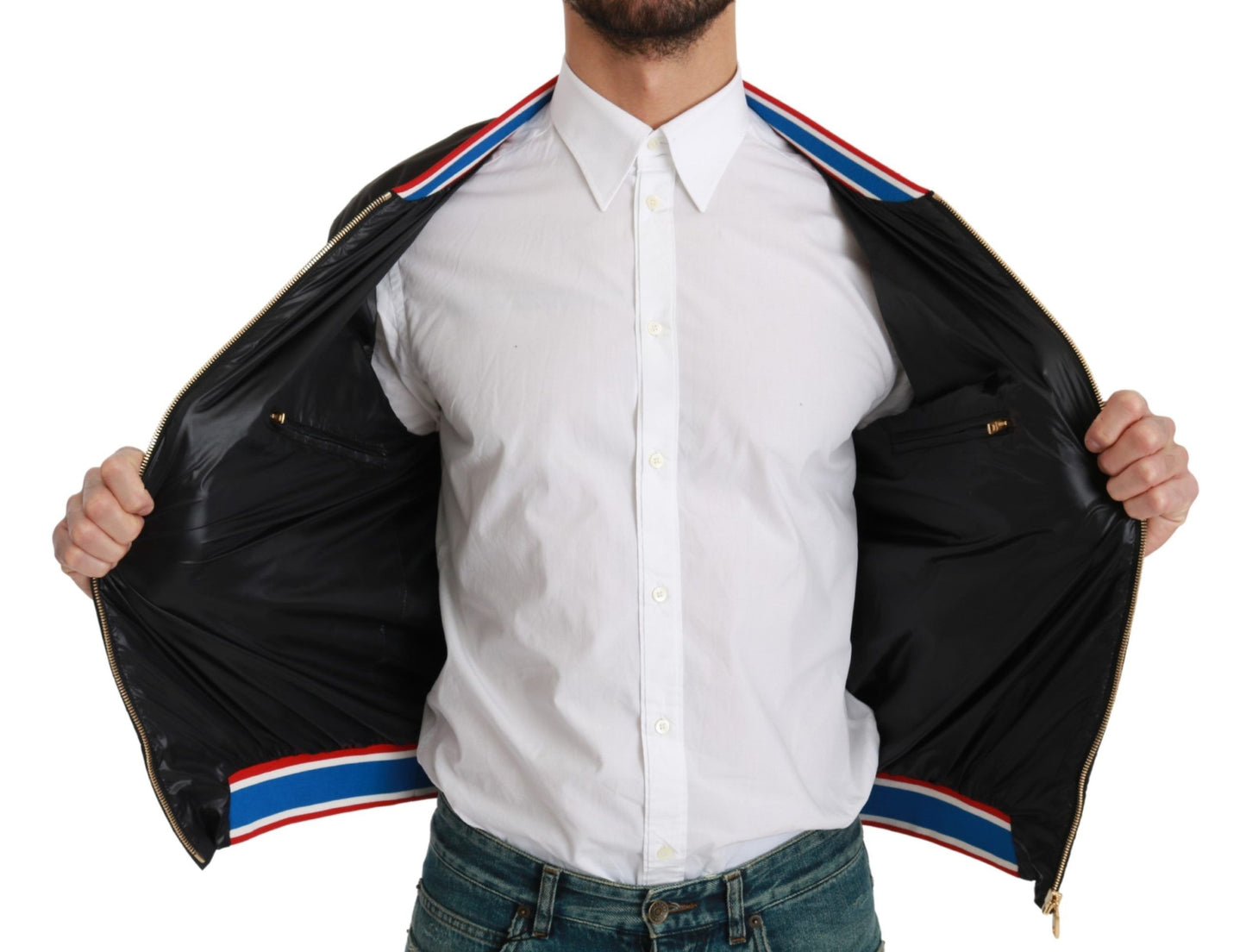 Cazadora bomber elegante con motivo multicolor de Dolce &amp; Gabbana