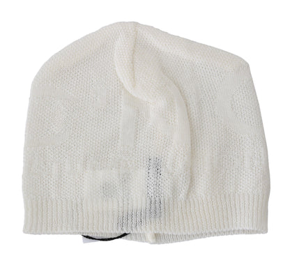 Costume National Elegant White Wool Blend Beanie Hat