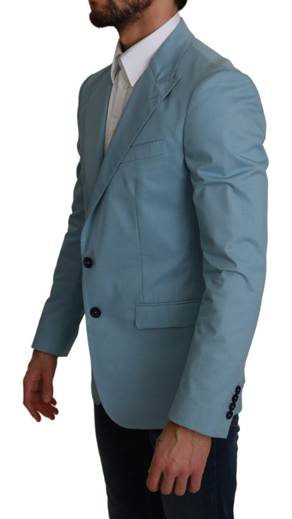 Blazer elegante con estampado de fantasía azul de Dolce &amp; Gabbana