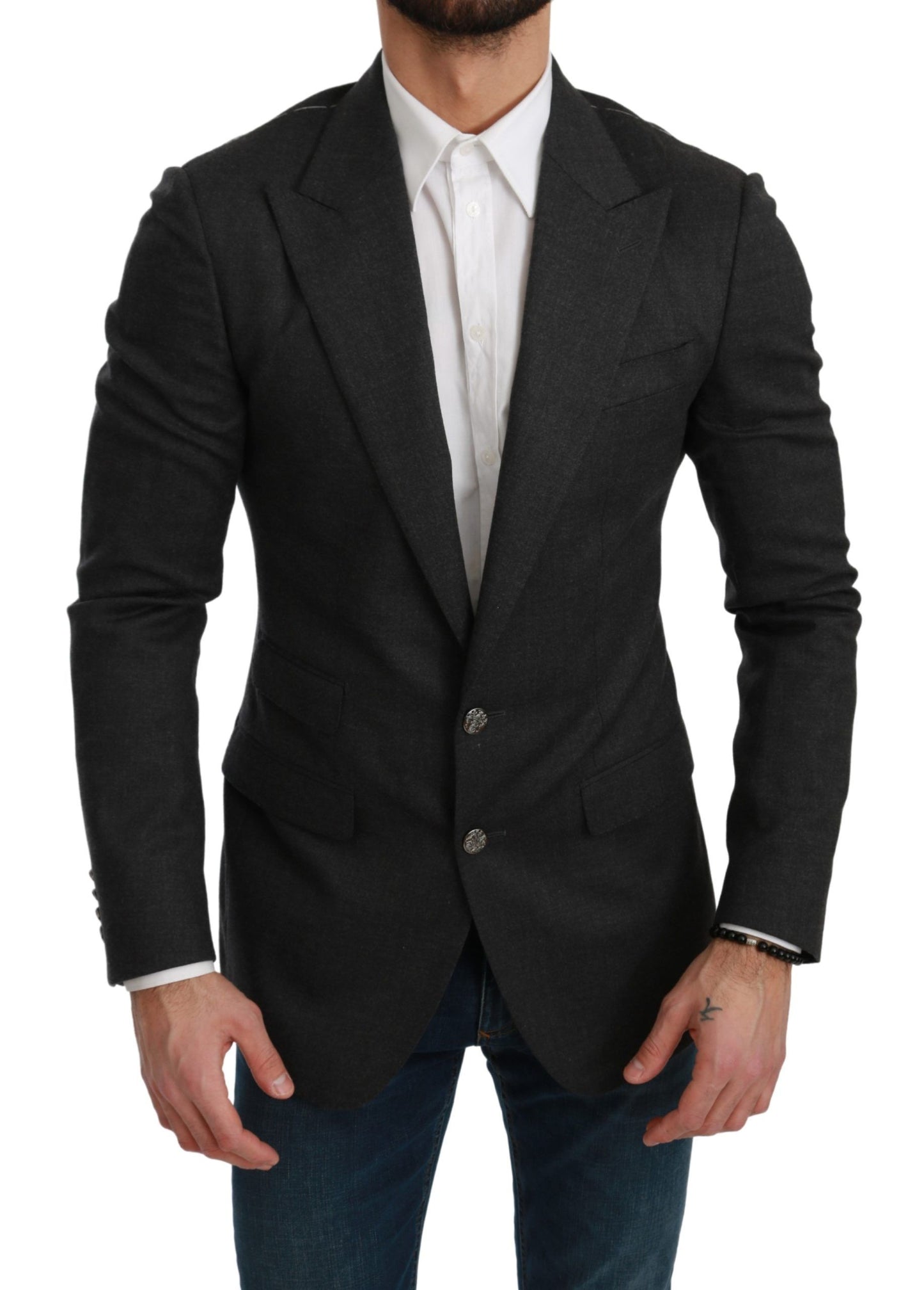 Blazer formal elegante de corte entallado en gris de Dolce &amp; Gabbana