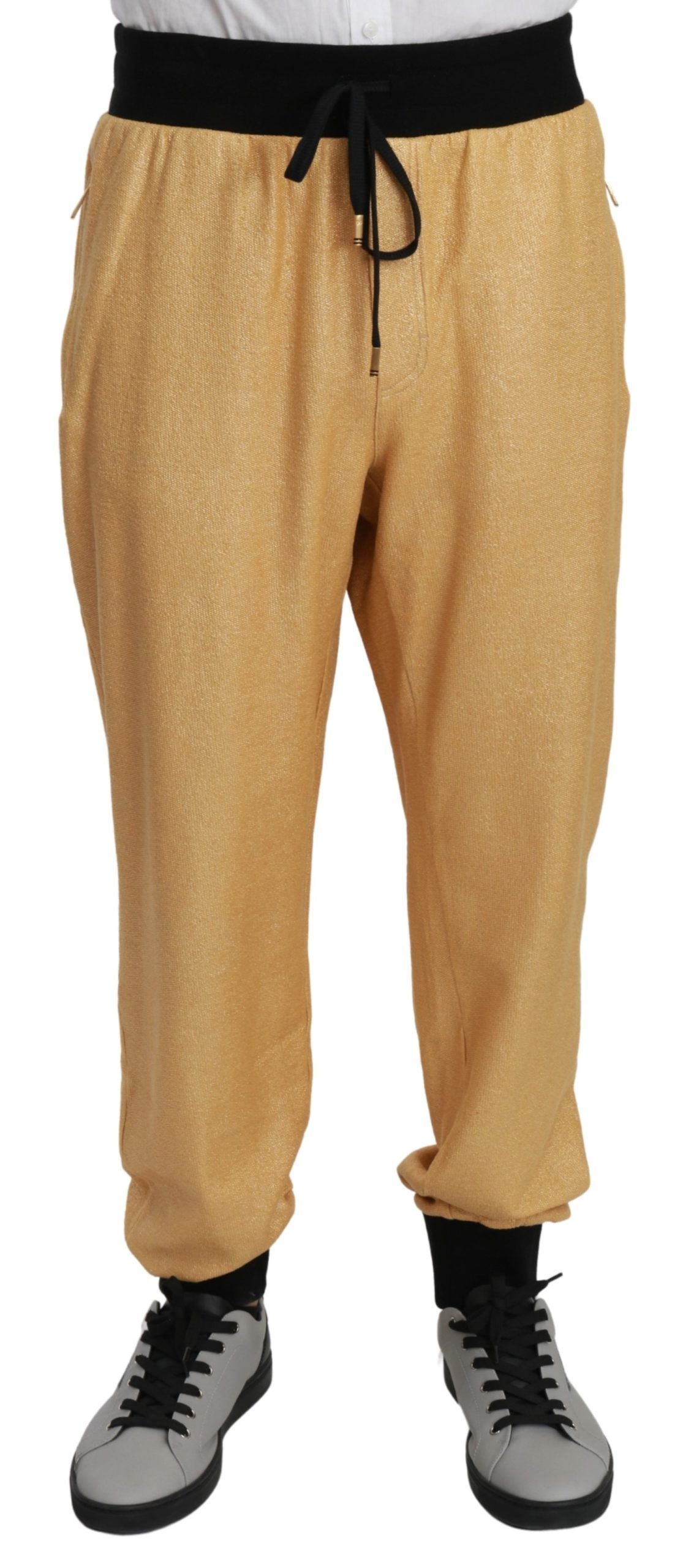 Dolce &amp; Gabbana Elegant Gold Motiv Sweatpants