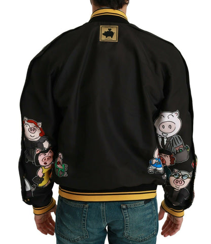 Dolce &amp; Gabbana Multicolor Motive Bomber Style Jacka