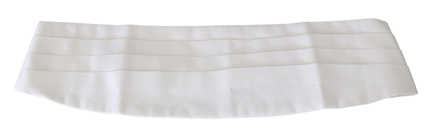 Dolce &amp; Gabbana Elegant Silk White Cummerbund