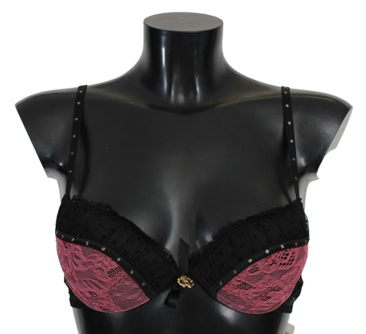 Roberto Cavalli Elegant Black Lace Push-Up BH