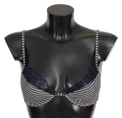 Ermanno Scervino Blue Stripes Spets Reggiseno BH