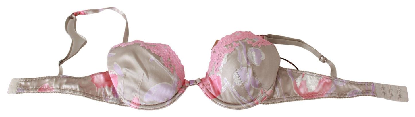 Ermanno Scervino Chic Pink Lace Silk Blend Push Up BH