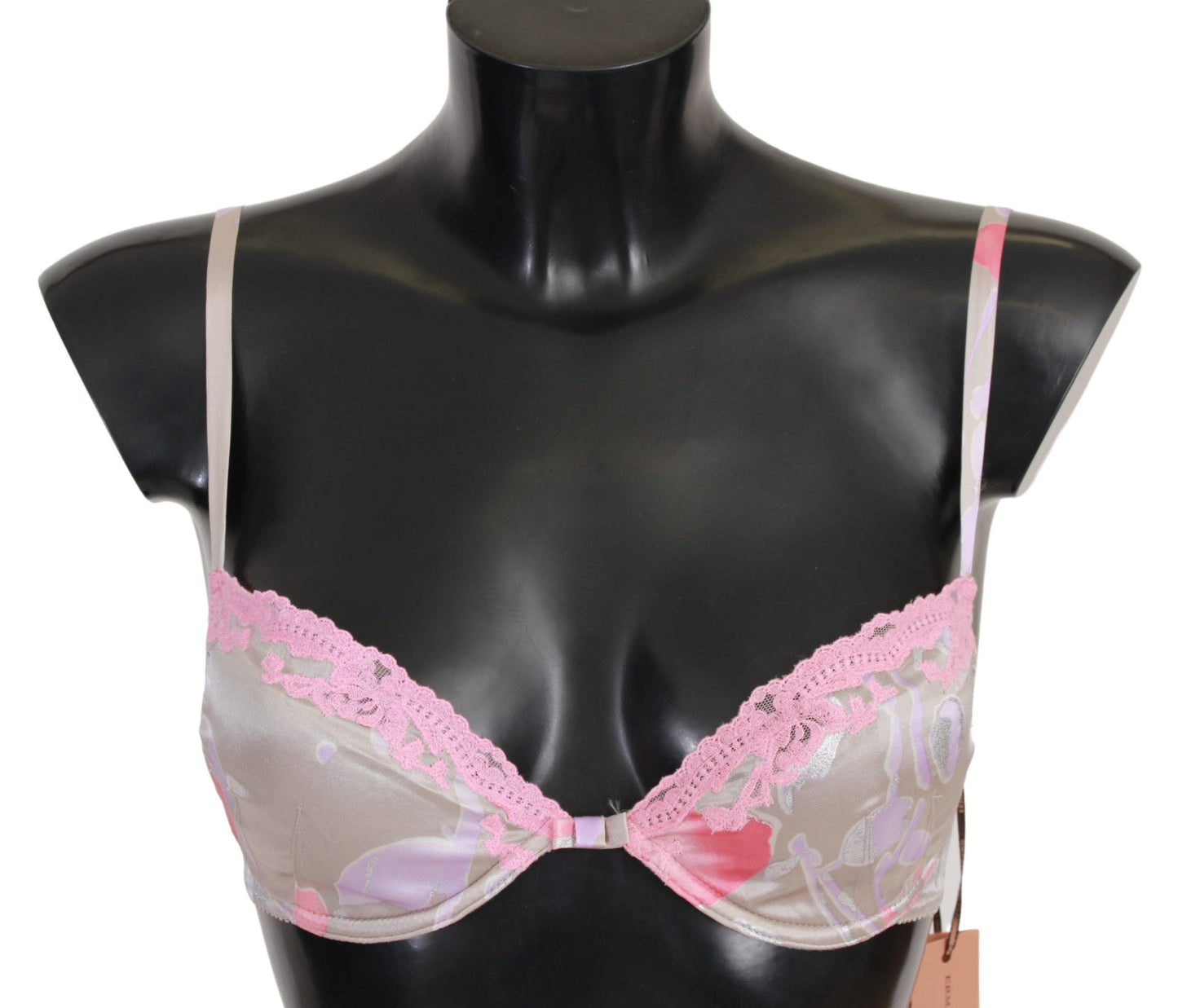 Ermanno Scervino Chic Pink Lace Silk Blend Push Up BH