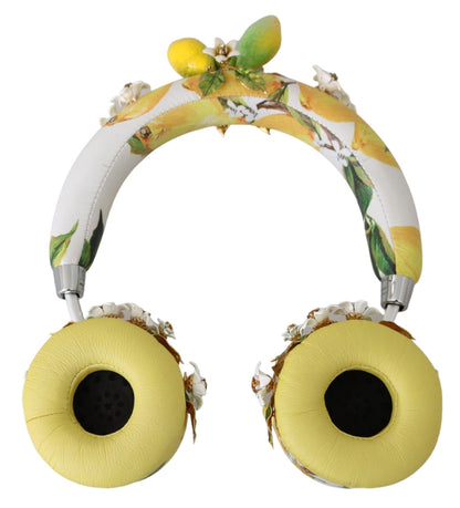 Auriculares de cuero adornados con oro y glamurosos detalles de Dolce &amp; Gabbana