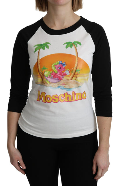 Top de algodón con cuello redondo y estampado My Little Pony de Moschino Chic