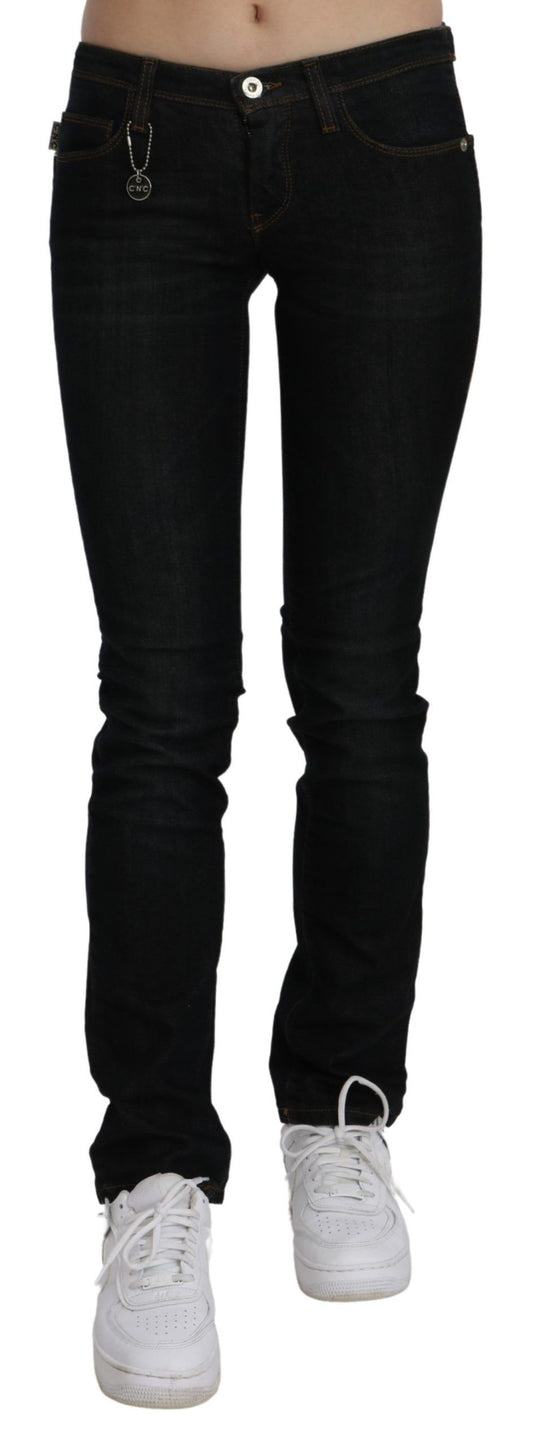 Costume National Chic Black Mid Waist Slim Fit Jeans