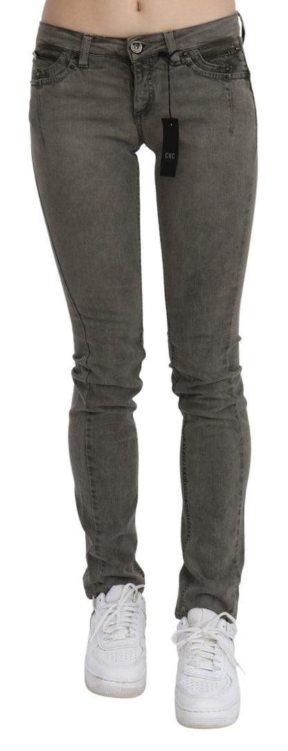 Costume National Chic Grå Slim Fit Cotton Jeans