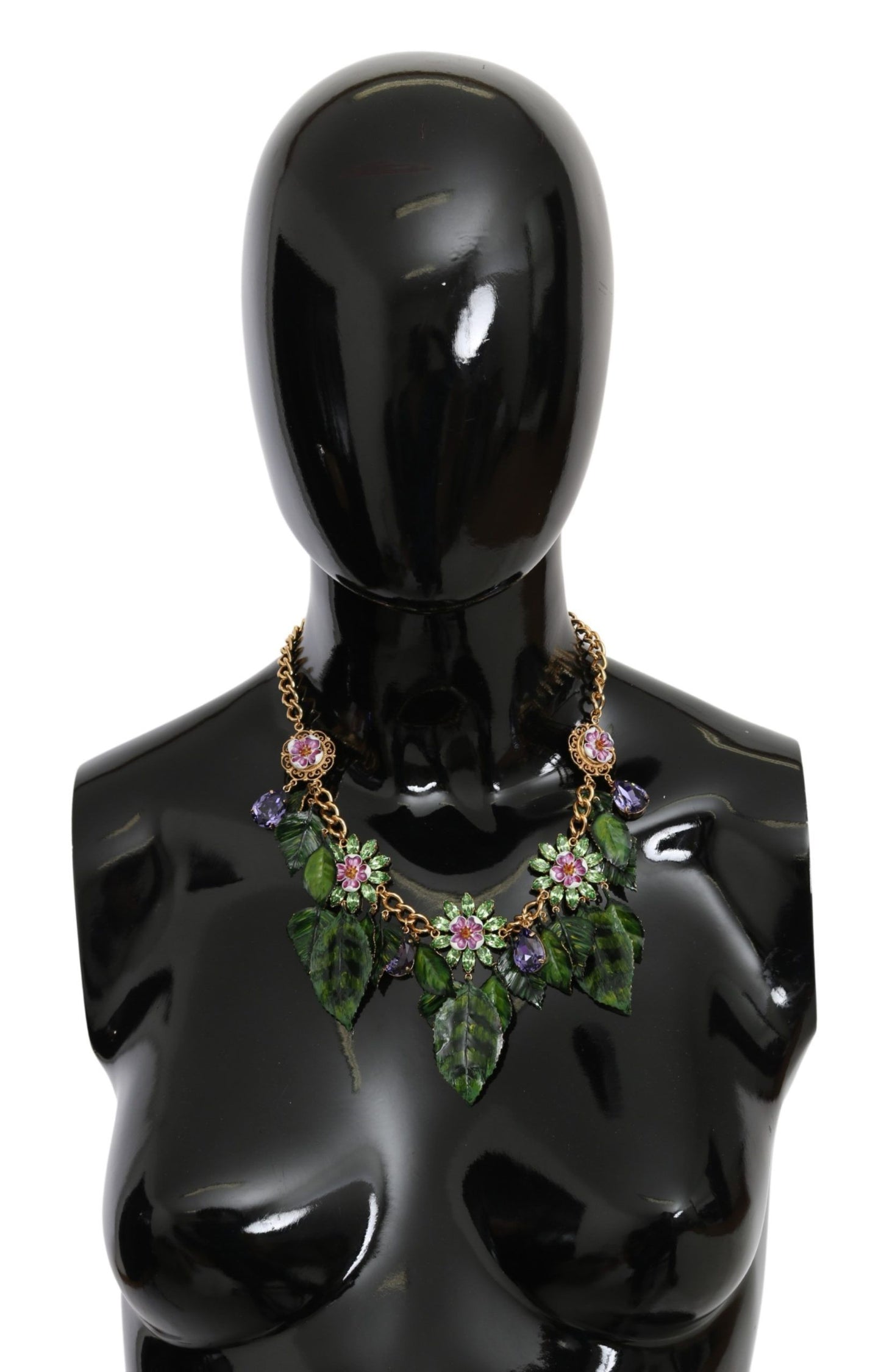 Collar con colgante de hojas y dijes de cristal elegantes de Dolce &amp; Gabbana