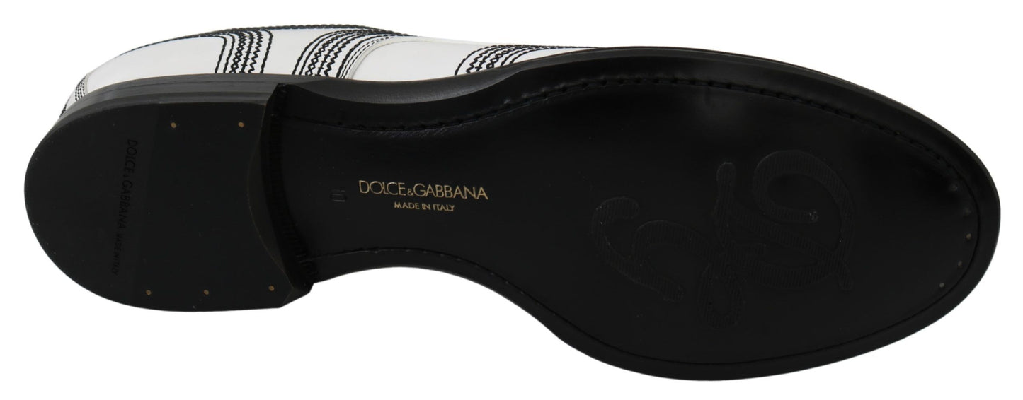 Zapatos Derby elegantes de piel blanca de Dolce &amp; Gabbana