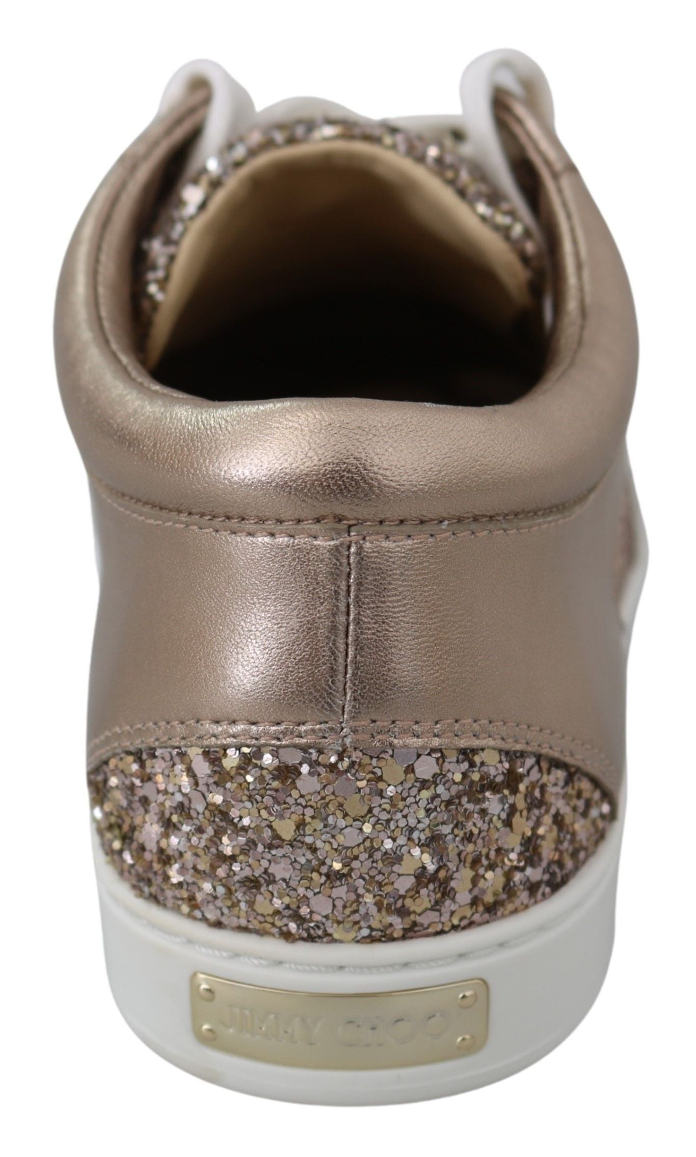 Jimmy Choo Balett Rosa Glitter Läder Sneakers