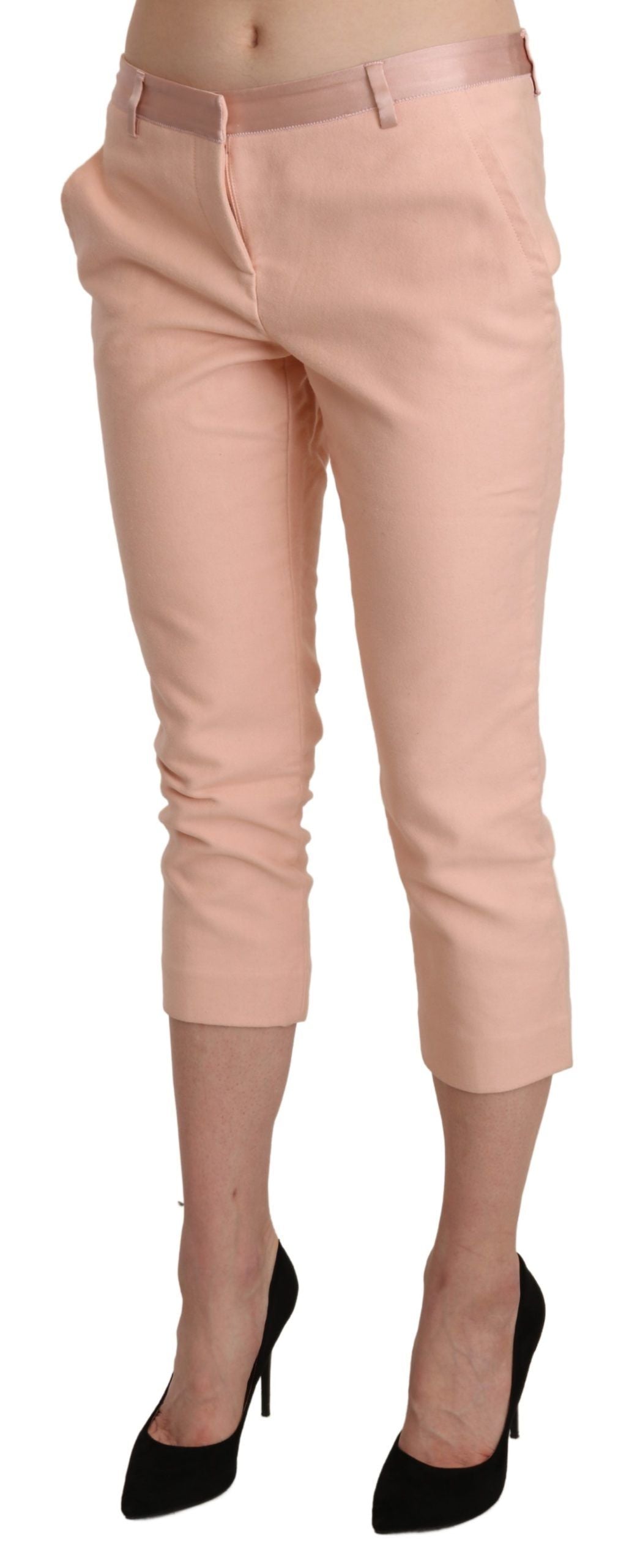 Ermanno Scervino Chic Pink Skinny Capri-byxor