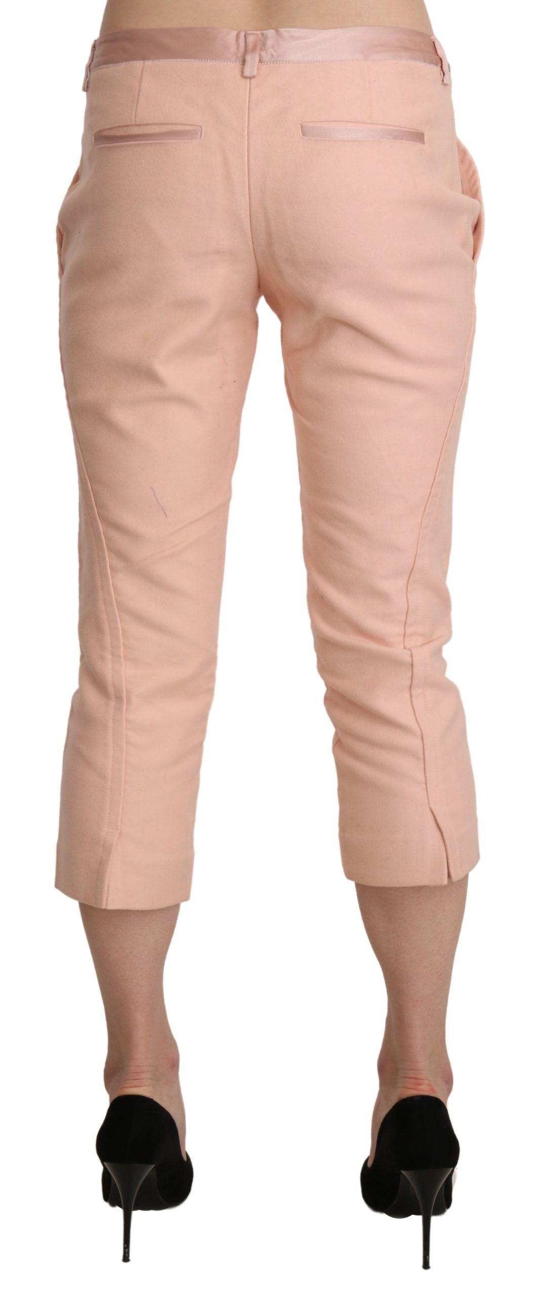 Ermanno Scervino Chic Pink Skinny Capri-byxor