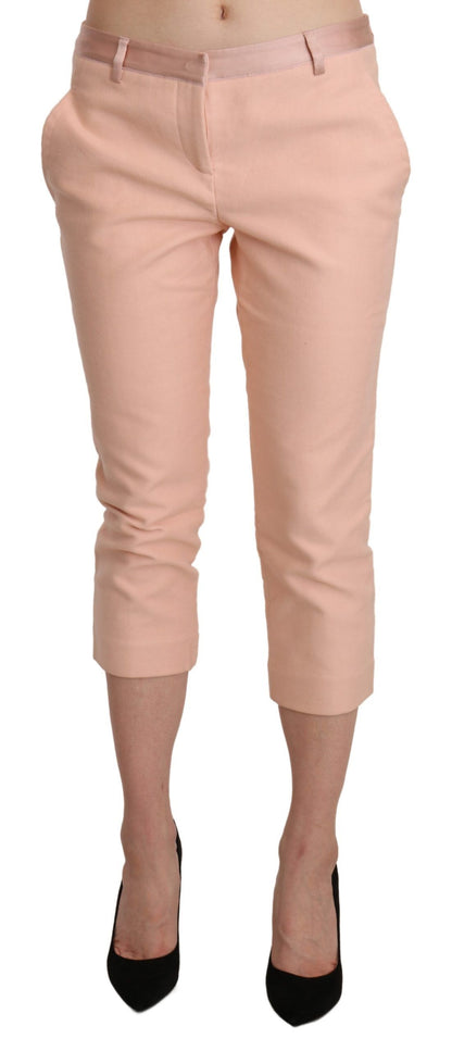 Ermanno Scervino Chic Pink Skinny Capri-byxor