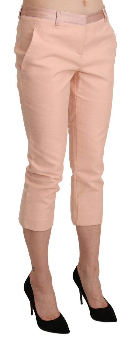 Ermanno Scervino Chic Pink Skinny Capri-byxor