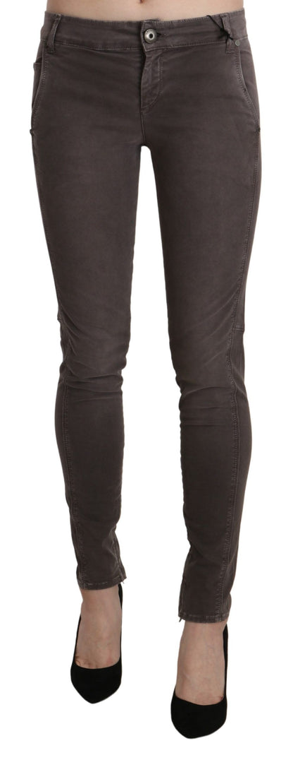 Ermanno Scervino Chic Brown Low Waist Skinny Trousers