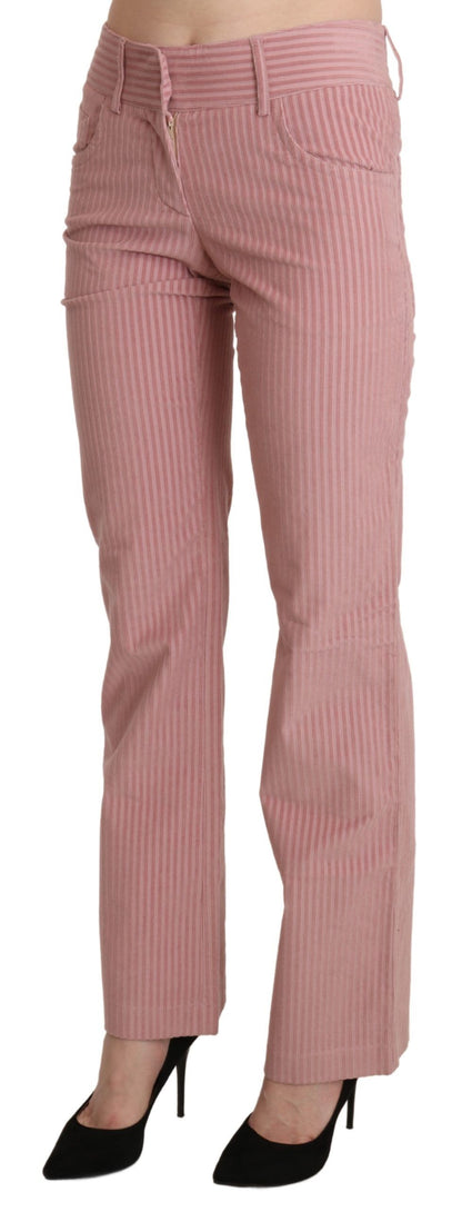 Ermanno Scervino Chic Pink Mid Waist Rak Byxa