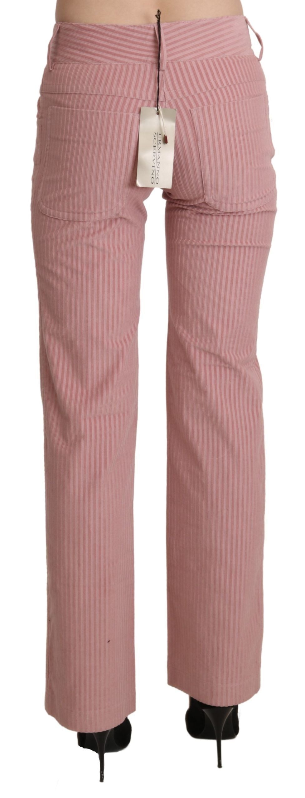 Ermanno Scervino Chic Pink Mid Waist Rak Byxa