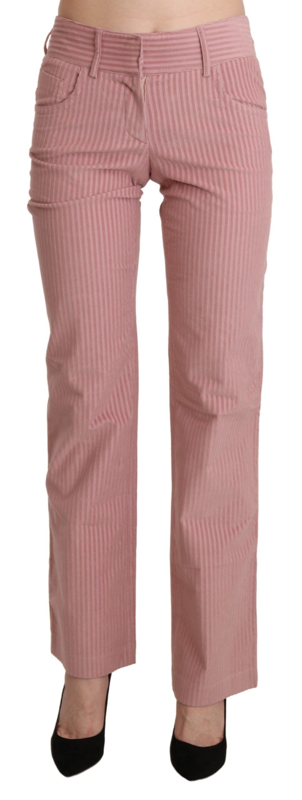 Ermanno Scervino Chic Pink Mid Waist Rak Byxa