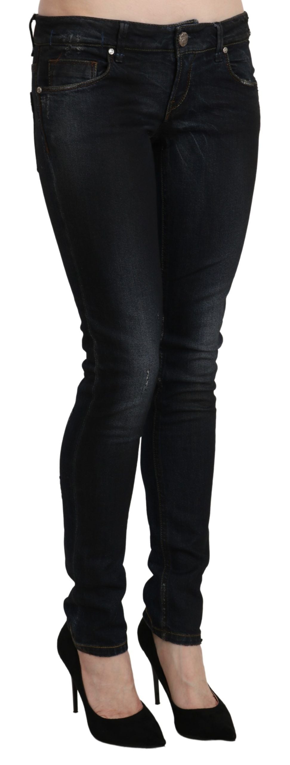 Acht Sleek Black Washed Skinny Jeans