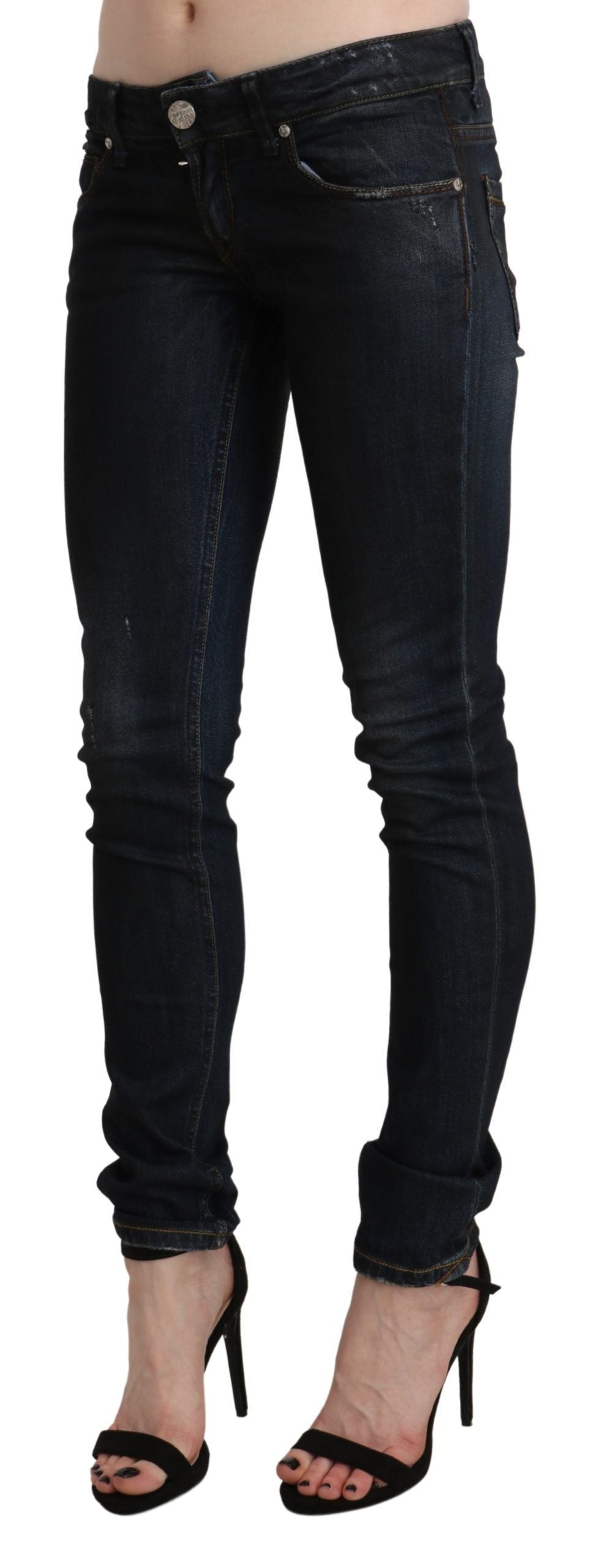 Acht Chic Skinny Black Jeans med låg midja